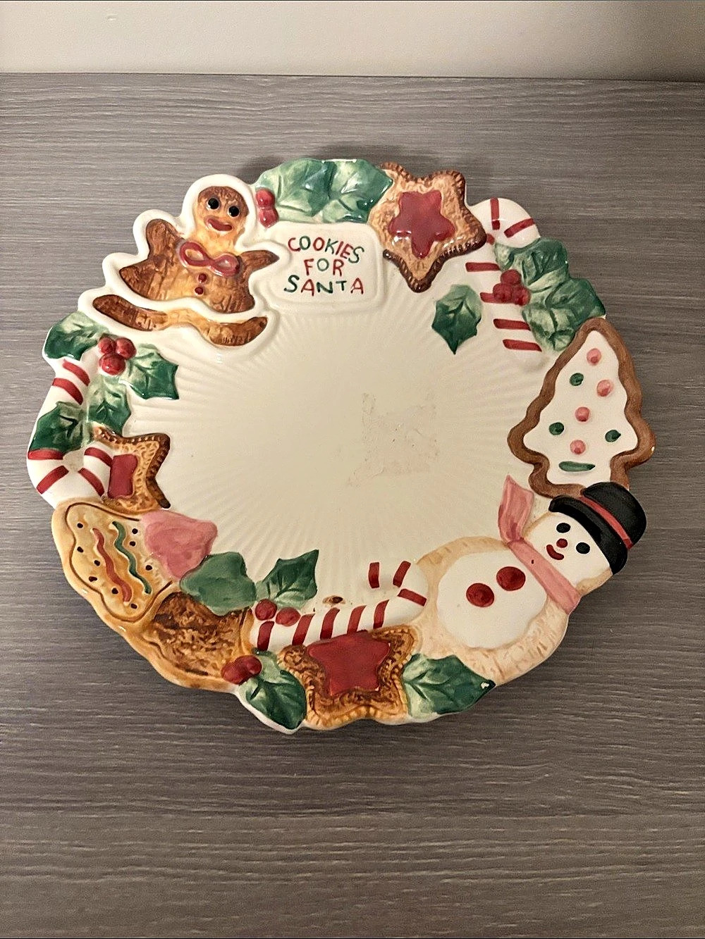 Rare Fitz and Floyd "Cookies for Santa" Plate (1992)